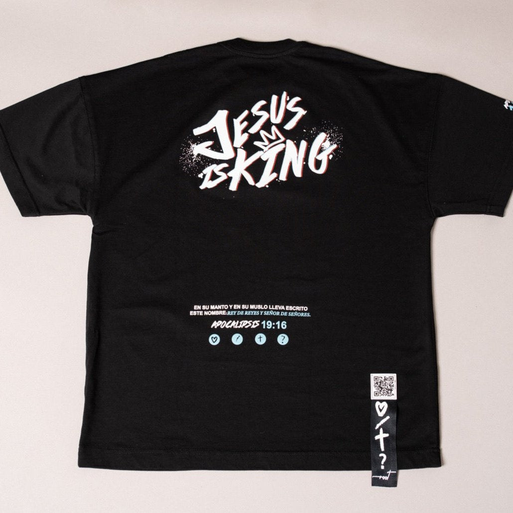 T-Shirt Oversize Negra Ref. JESUS IS KING